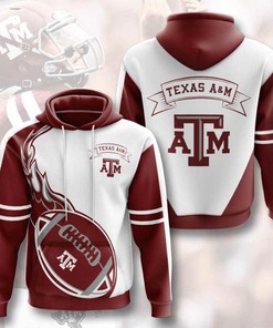 Sports American Football Ncaaf Texas A&M Aggies Usa Sport All Over Print Hoodie 3D 1