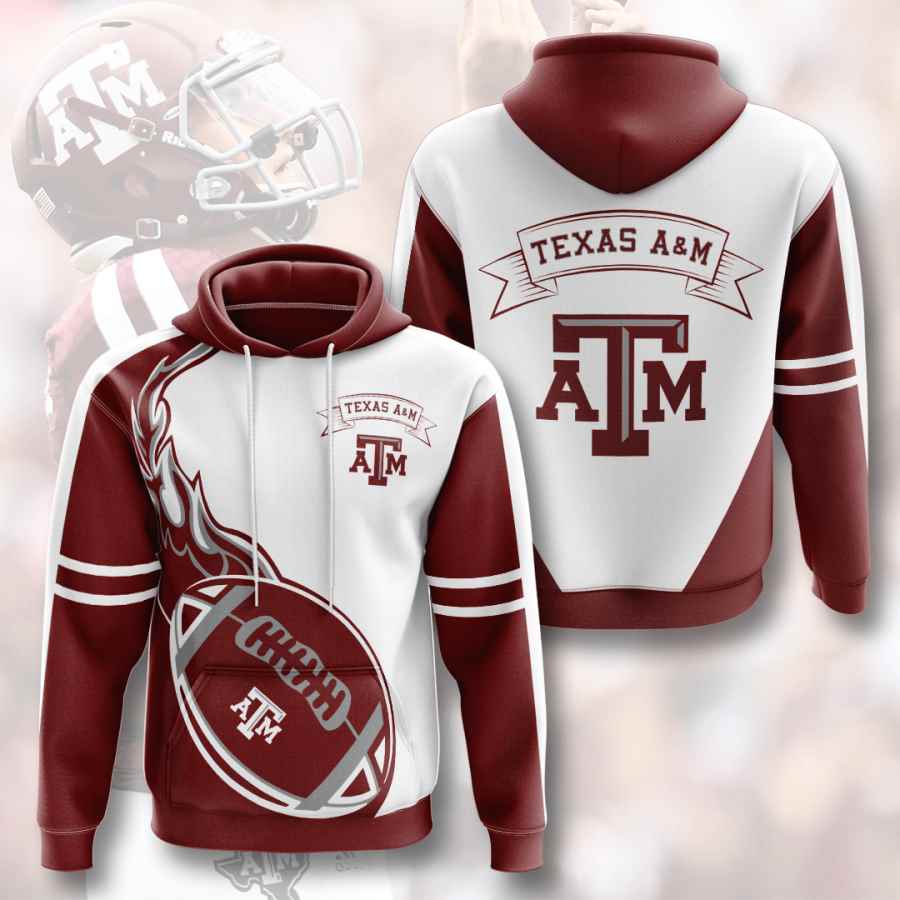 Sports American Football Ncaaf Texas A&M Aggies Usa Sport All Over Print Hoodie 3D 1