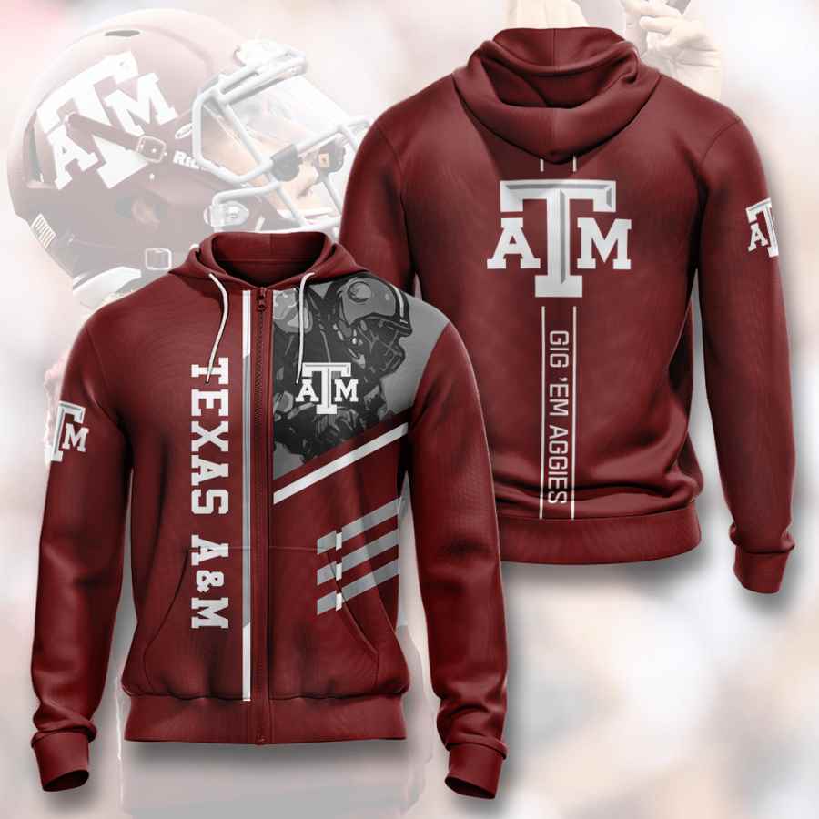 Sports American Football Ncaaf Texas A&M Aggies Usa Sport All Over Print Hoodie 3D 3