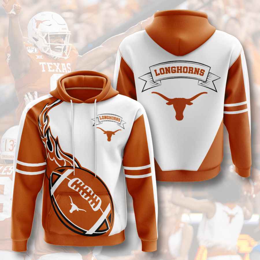 Sports American Football Ncaaf Texas Longhorns Usa All Over Print Hoodie 3D