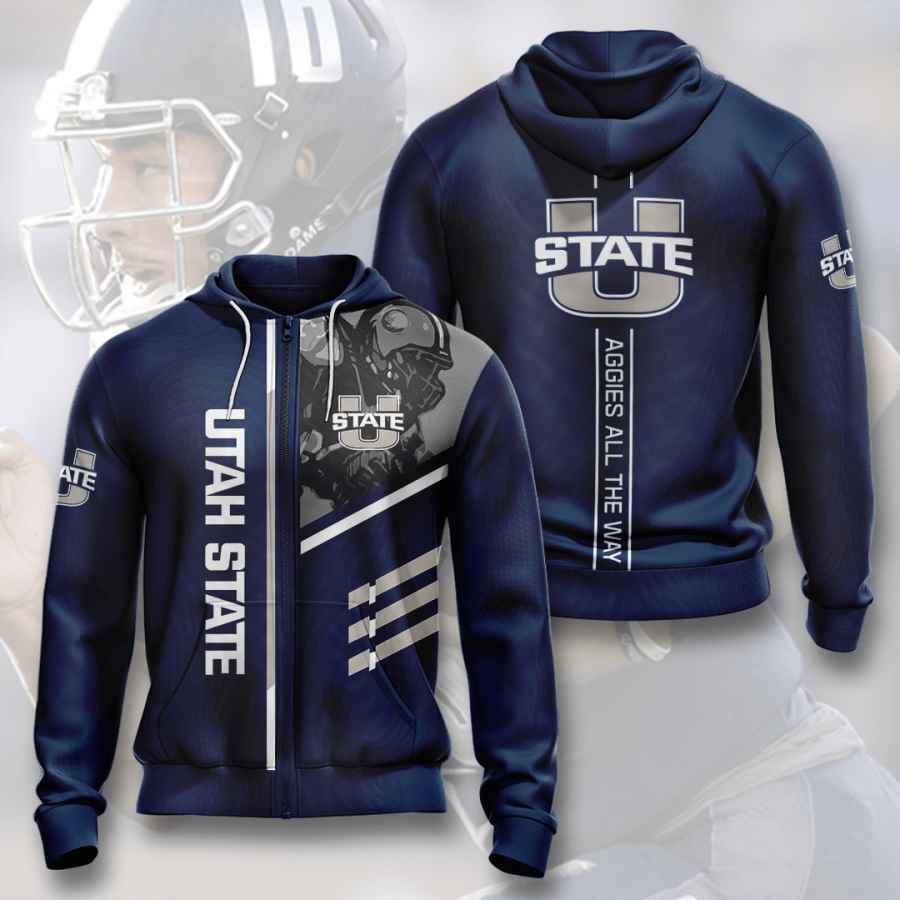 Sports American Football Ncaaf Utah State Aggies Usa Sport All Over Print Hoodie 3D 1