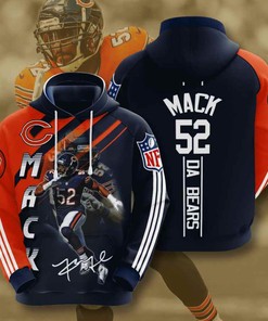 Sports American Football Nfl Chicago Bears Khalil Mack Usa Hoodie 3D