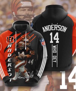 Sports American Football Nfl Cincinnati Bengals Ken Anderson Usa Hoodie 3D