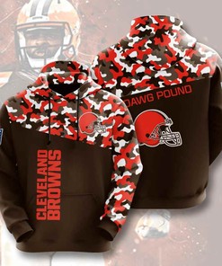 Sports American Football Nfl Cleveland Browns Usa Sport All Over Print Hoodie 3D 1