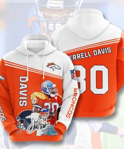 Sports American Football Nfl Denver Broncos Terrell Davis Usa Hoodie 3D