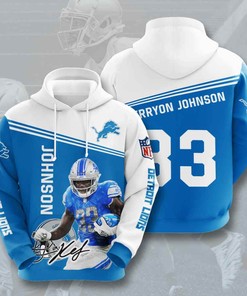 Sports American Football Nfl Detroit Lions Kerryon Johnson Usa Hoodie 3D
