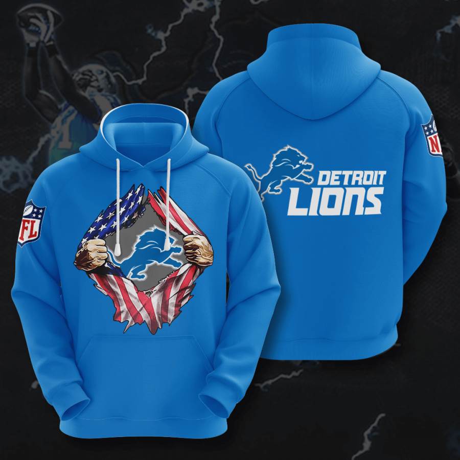 Sports American Football Nfl Detroit Lions Usa Sport All Over Print Hoodie 3D 1