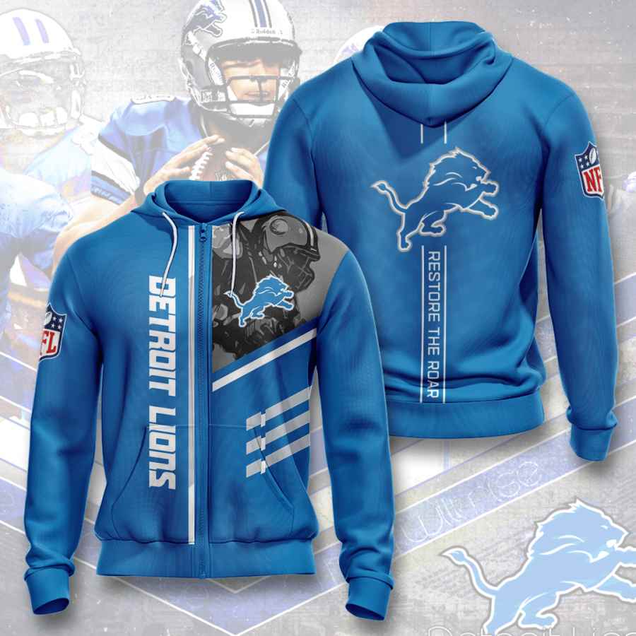 Sports American Football Nfl Detroit Lions Usa Sport All Over Print Hoodie 3D 2