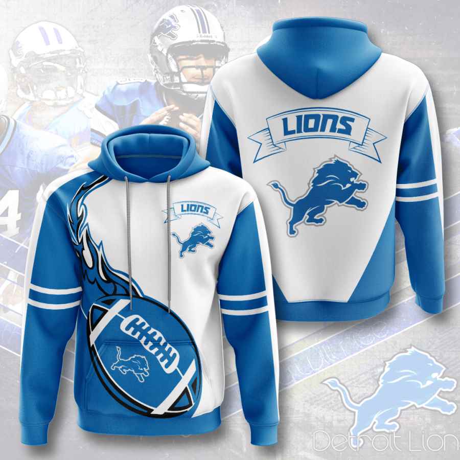 Sports American Football Nfl Detroit Lions Usa Sport All Over Print Hoodie 3D 4