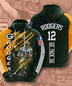 Sports American Football Nfl Green Bay Packers Aaron Rodgers Usa Hoodie 3D