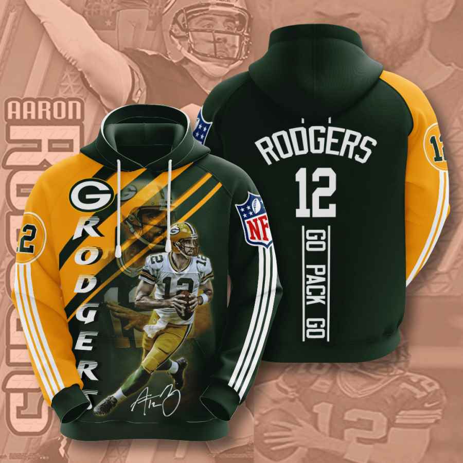 Sports American Football Nfl Green Bay Packers Aaron Rodgers Usa Hoodie 3D