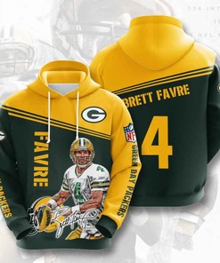 Sports American Football Nfl Green Bay Packers Brett Favre Usa All Over Print Hoodie 3D