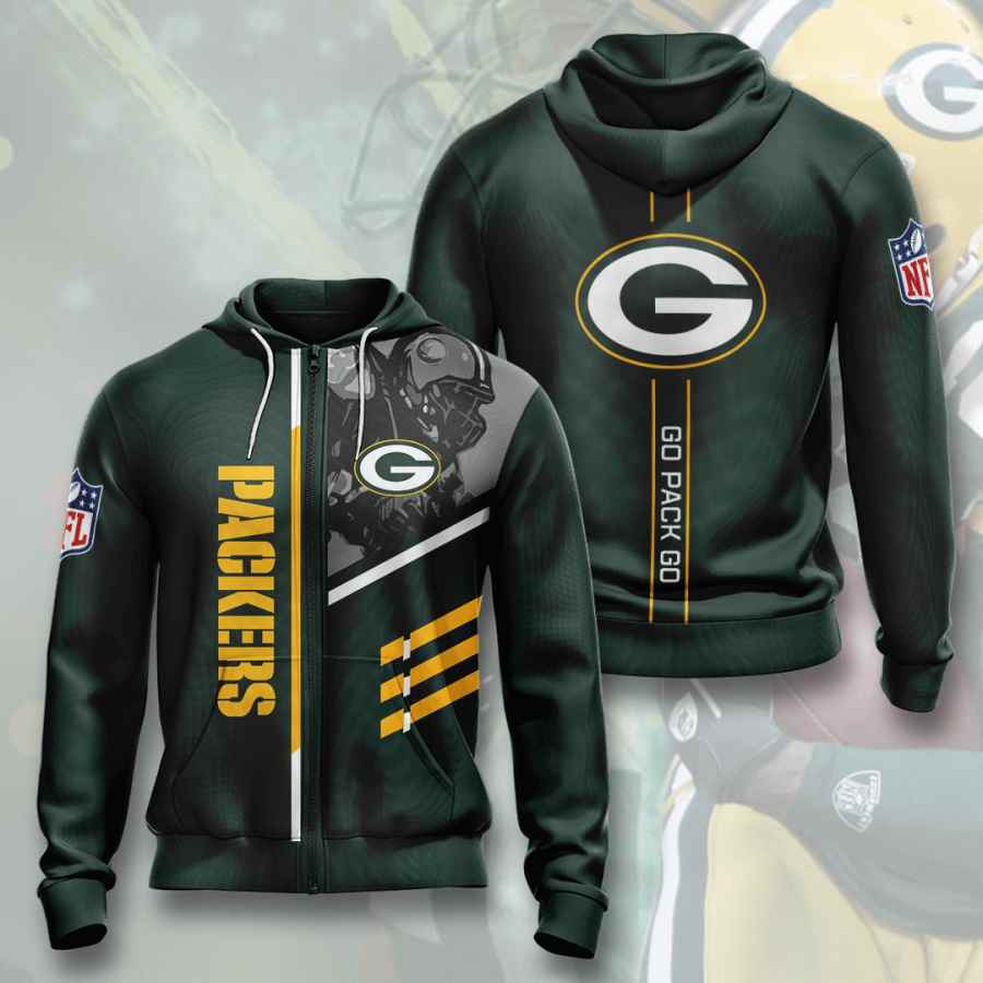 Sports American Football Nfl Green Bay Packers Usa All Over Print Hoodie 3D