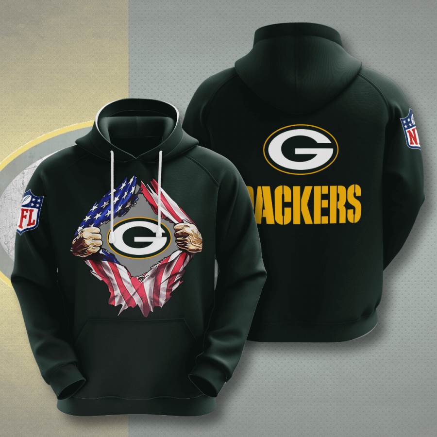 Sports American Football Nfl Green Bay Packers Usa Sport All Over Print Hoodie 3D 1