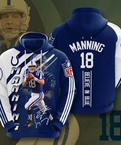 Sports American Football Nfl Indianapolis Colts Peyton Manning Usa Hoodie 3D