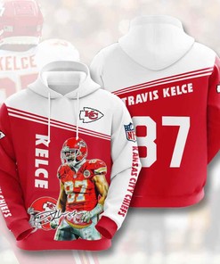 Sports American Football Nfl Kansas City Chiefs Travis Kelce Usa Sport All Over Print Hoodie 3D