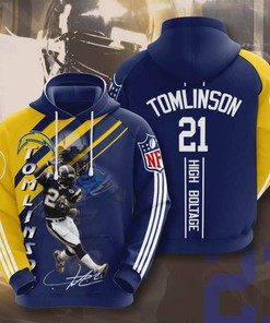 Sports American Football Nfl Los Angeles Chargers Ladainian Tomlinson Usa Sport All Over Print Hoodie 3D