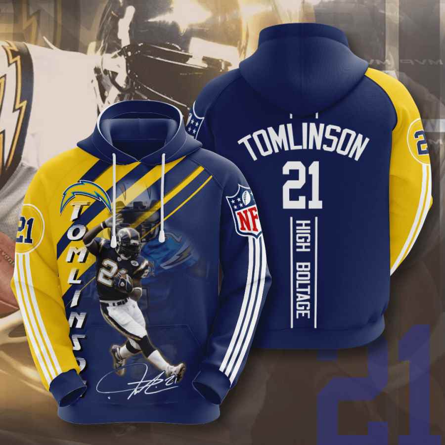 Sports American Football Nfl Los Angeles Chargers Ladainian Tomlinson Usa Sport All Over Print Hoodie 3D