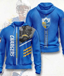 Sports American Football Nfl Los Angeles Chargers Usa Sport All Over Print Hoodie 3D 2