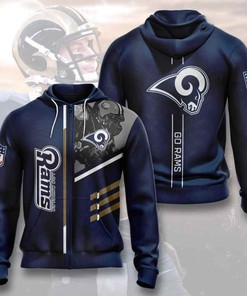 Sports American Football Nfl Los Angeles Rams Usa Sport All Over Print Hoodie 3D
