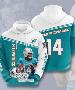 Sports American Football Nfl Miami Dolphins Ryan Fitzpatrick Usa Hoodie 3D