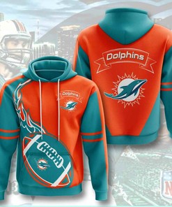 Sports American Football Nfl Miami Dolphins Usa Sport All Over Print Hoodie 3D
