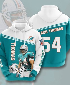 Sports American Football Nfl Miami Dolphins Zach Thomas Usa Hoodie 3D