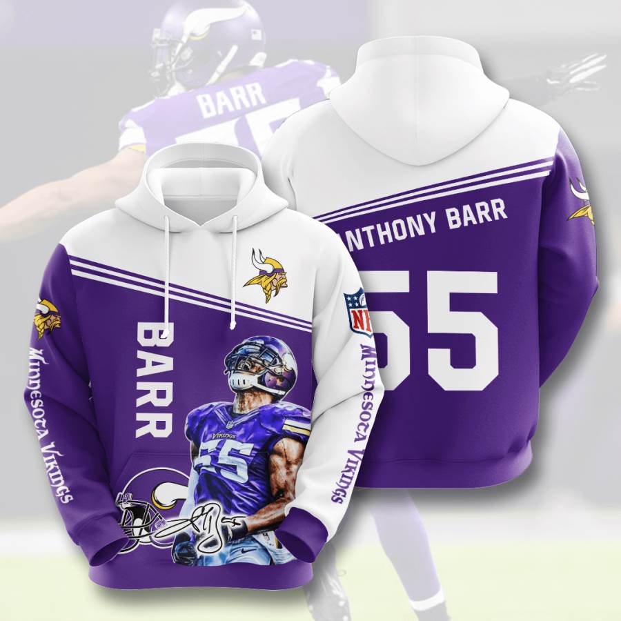 Sports American Football Nfl Minnesota Vikings Anthony Barr Usa Hoodie 3D