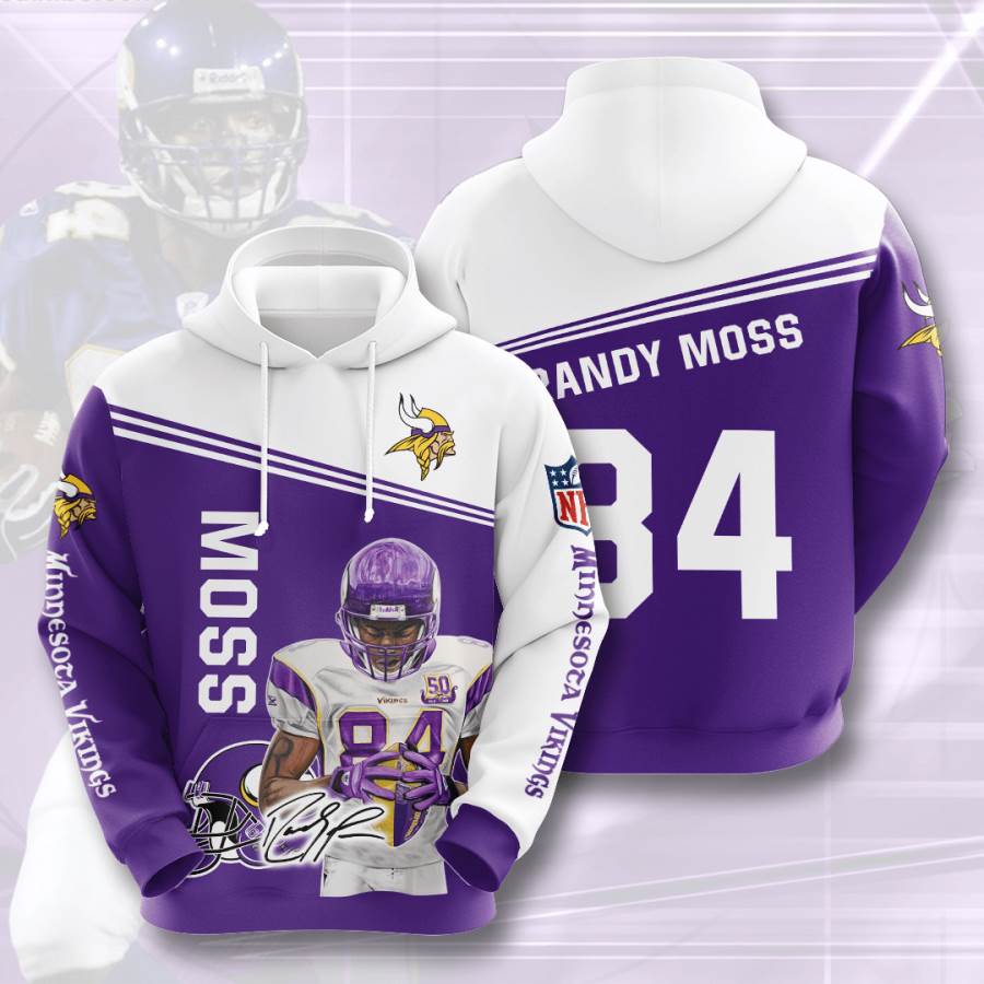 Sports American Football Nfl Minnesota Vikings Randy Moss Usa Hoodie 3D