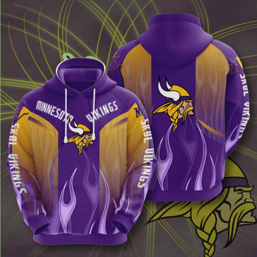 Sports American Football Nfl Minnesota Vikings Usa Sport All Over Print Hoodie 3D