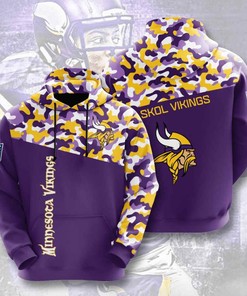 Sports American Football Nfl Minnesota Vikings Usa Sport All Over Print Hoodie 3D 1