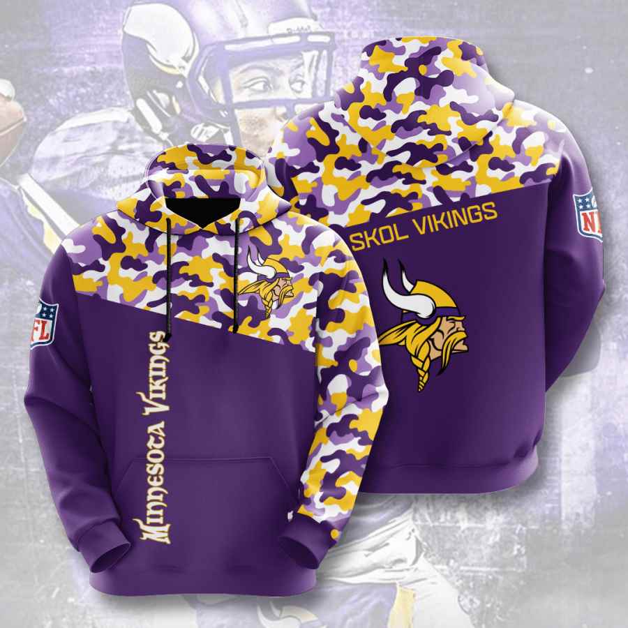Sports American Football Nfl Minnesota Vikings Usa Sport All Over Print Hoodie 3D 1