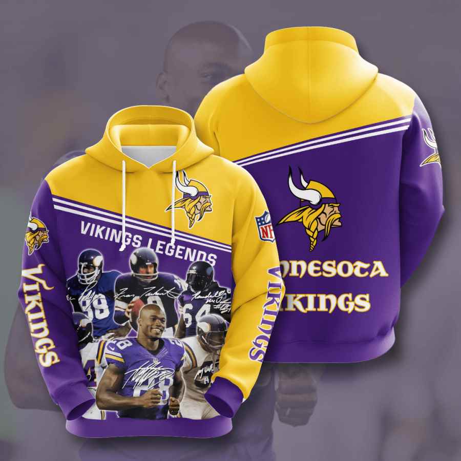 Sports American Football Nfl Minnesota Vikings Usa Sport All Over Print Hoodie 3D 2