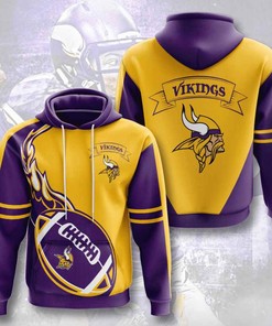 Sports American Football Nfl Minnesota Vikings Usa Sport All Over Print Hoodie 3D 4
