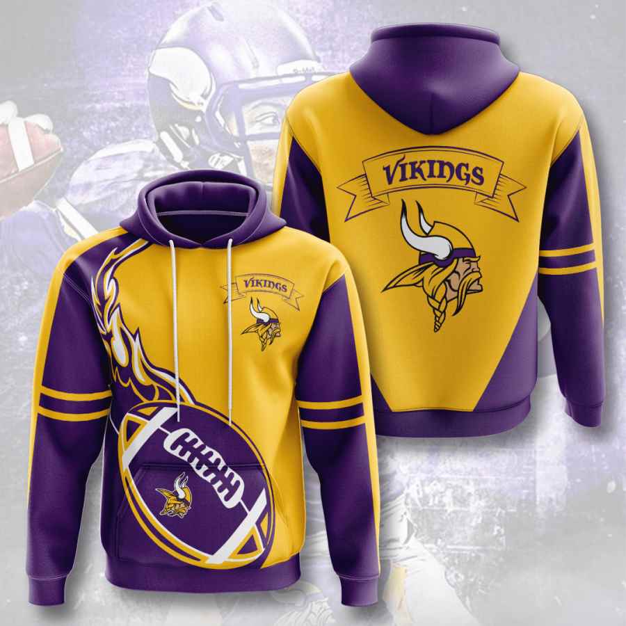 Sports American Football Nfl Minnesota Vikings Usa Sport All Over Print Hoodie 3D 4