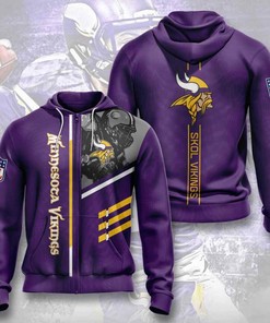 Sports American Football Nfl Minnesota Vikings Usa Sport All Over Print Hoodie 3D 5