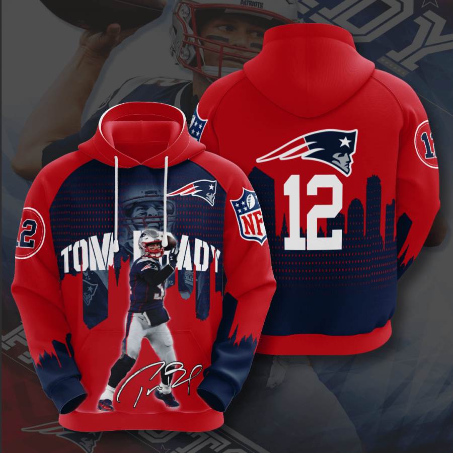 Sports American Football Nfl New England Patriots Tom Brady Usa All Over Print Hoodie 3D