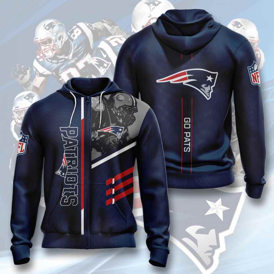 Sports American Football Nfl New England Patriots Usa Sport All Over Print Hoodie 3D 1
