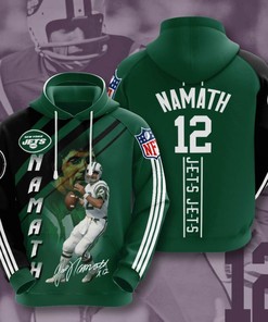Sports American Football Nfl New York Jets Joe Namath Usa Hoodie 3D
