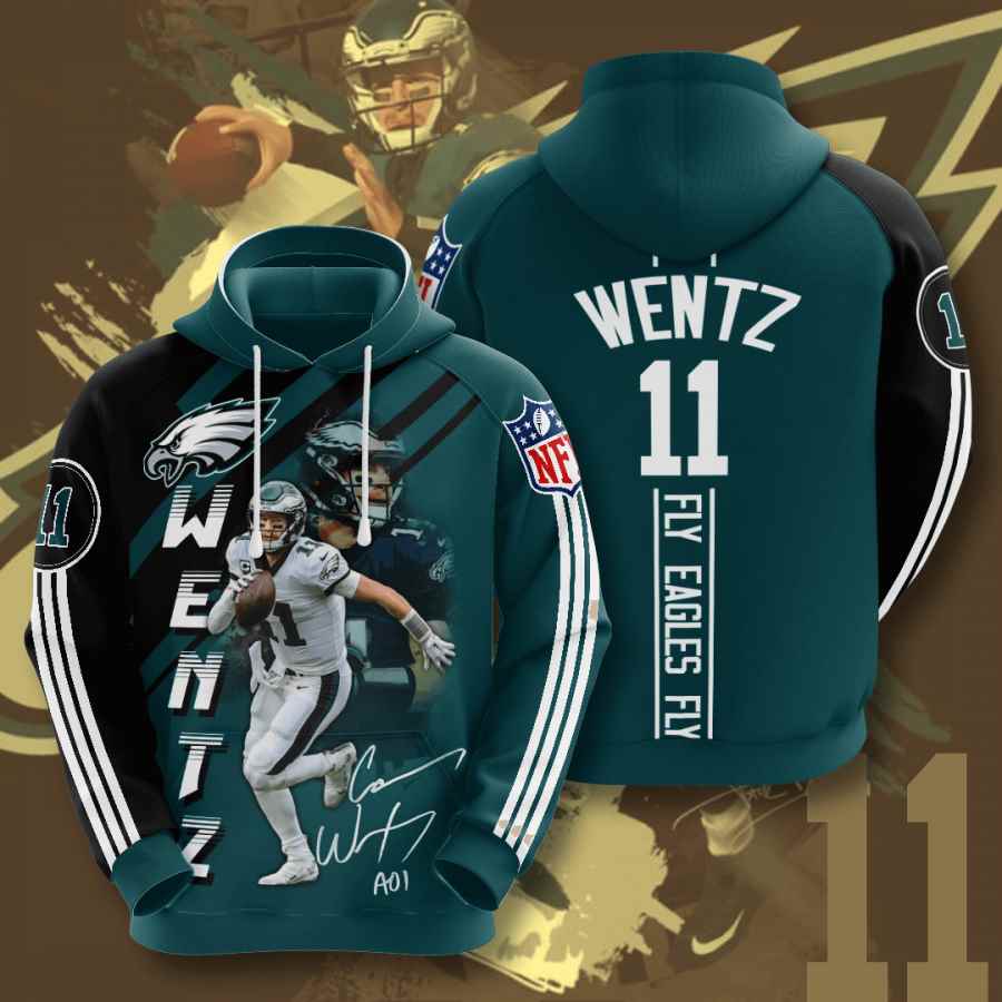 Sports American Football Nfl Philadelphia Eagles Carson Wentz Usa Hoodie 3D