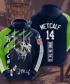 Sports American Football Nfl Seattle Seahawks D.k. Metcalf Usa Hoodie 3D