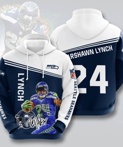 Sports American Football Nfl Seattle Seahawks Marshawn Lynch Usa Hoodie 3D