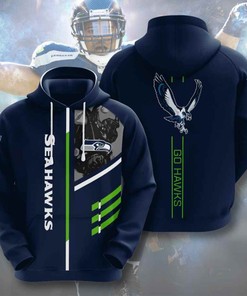 Sports American Football Nfl Seattle Seahawks Usa Sport All Over Print Hoodie 3D 2