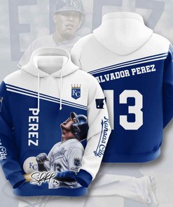 Sports Baseball Mlb Kansas City Royals Salvador Pu00e9rez Usa Hoodie 3D