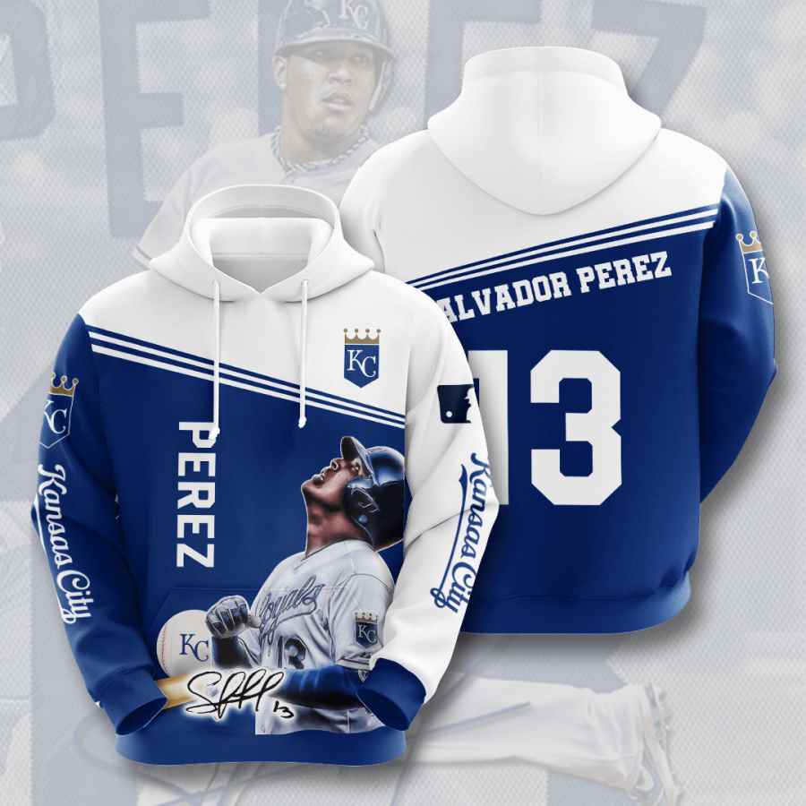 Sports Baseball Mlb Kansas City Royals Salvador Pu00e9rez Usa Hoodie 3D