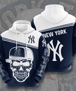 Sports Baseball Mlb New York Yankees Usa Skull Hoodie 3D