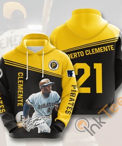 Sports Baseball Mlb Pittsburgh Pirates Roberto Clemente Usa Hoodie 3D