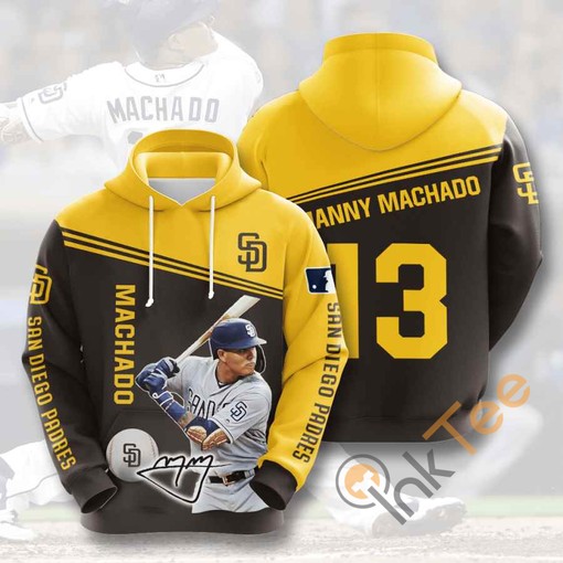 Sports Baseball Mlb San Diego Padres Manny Machado Usa Hoodie 3D