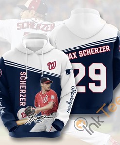 Sports Baseball Mlb Washington Nationals Max Scherzer Usa Hoodie 3D