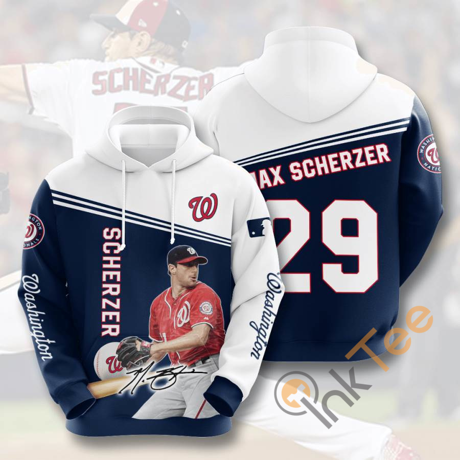Sports Baseball Mlb Washington Nationals Max Scherzer Usa Hoodie 3D